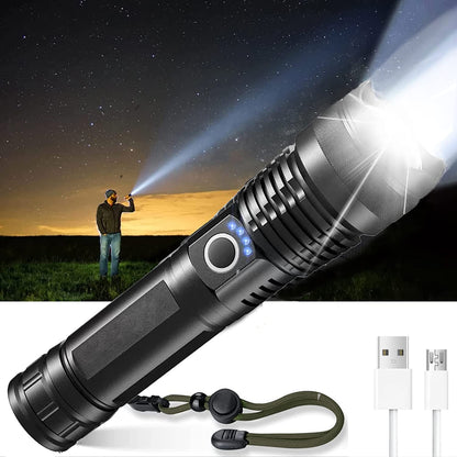 LINTERNA POTENTE RECARGABLE CON ZOOM
