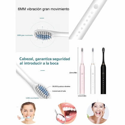 Cepillo de dientes eléctrico sónico con 4 cabezales