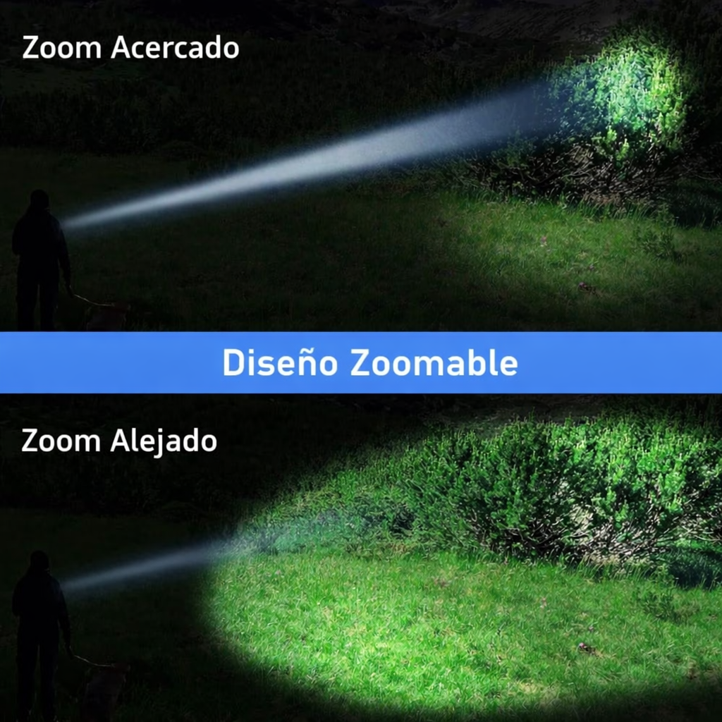 LINTERNA POTENTE RECARGABLE CON ZOOM