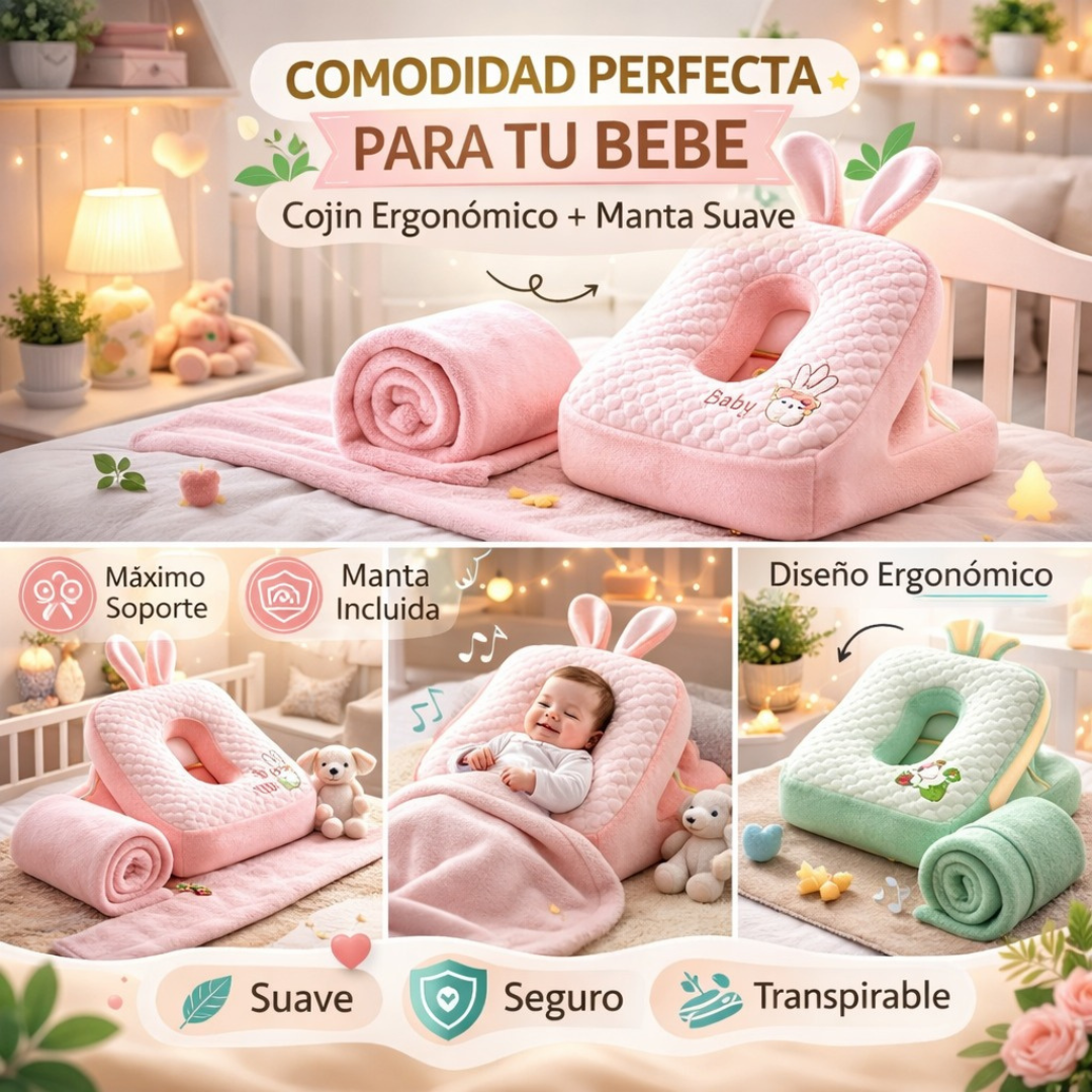 COJIN ERGONOMICO MAS MANTA SUAVE ⚡OFERTA LIMITADA⚡